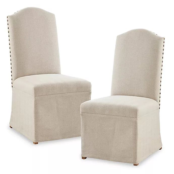 Madison Park Foster High Back Dining Chair in Beige (Set of 2) | Bed Bath & Beyond