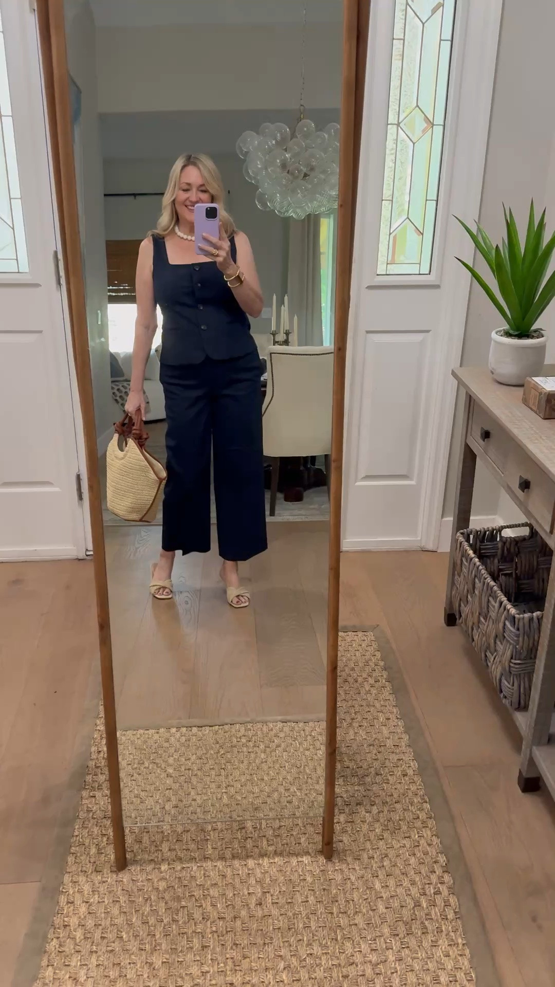 Business casual workwear.  Wear alone or with a blazer.  Summer outfit