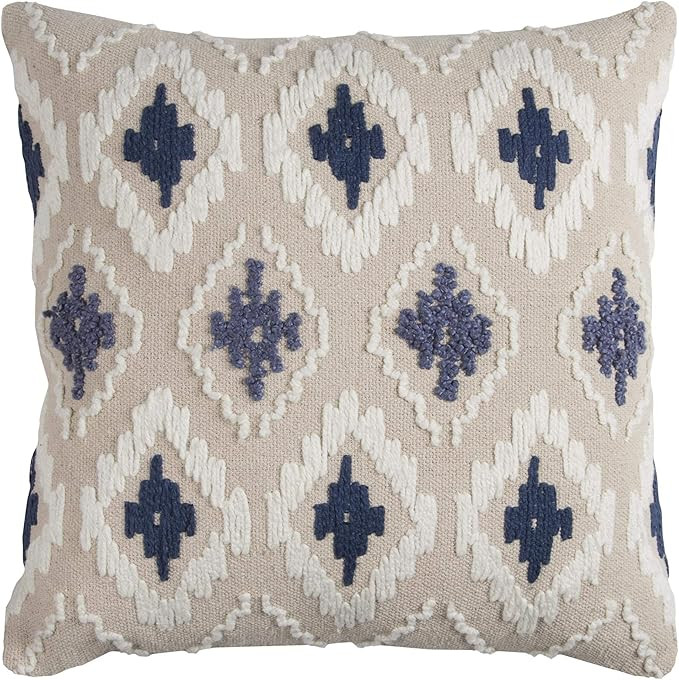 Rizzy Home | T11762 | Cover Only Decorative Pillow | 20"x20" Blue/White/Neutral | Amazon (US)