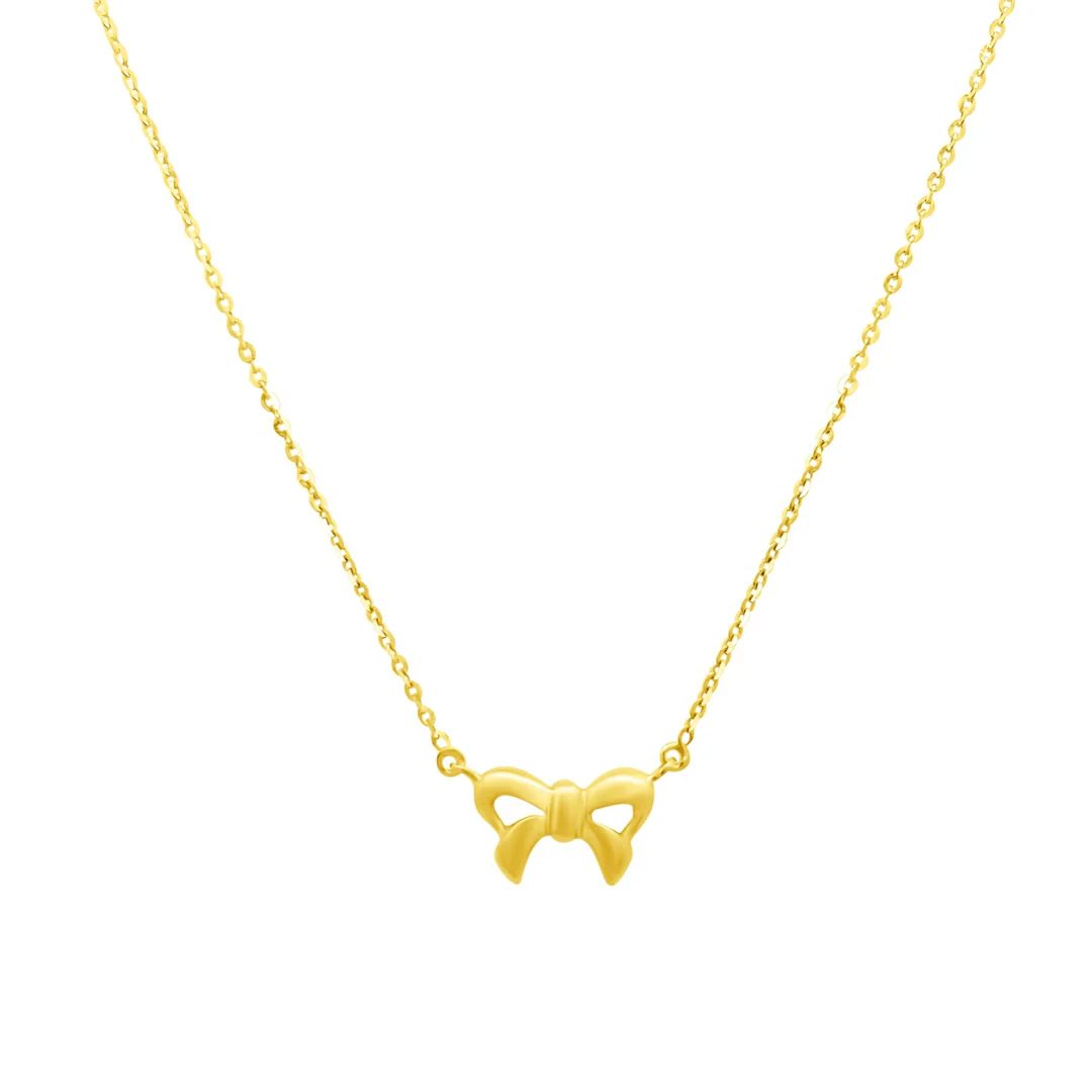 Gold Bow Necklace | LINDSEY LEIGH JEWELRY