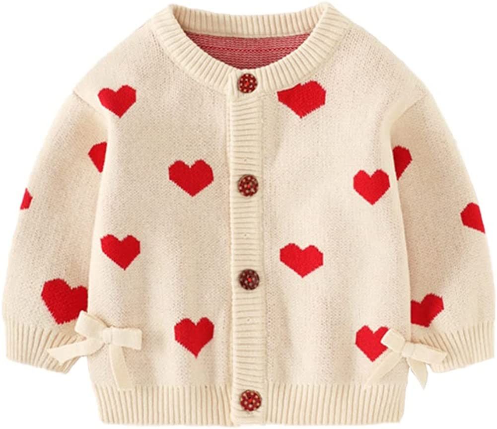 Amazon.com: Toddler Girls' Sweater Long Sleeve Open Front Button Down Knit Cardigan Kids Clothes ... | Amazon (US)