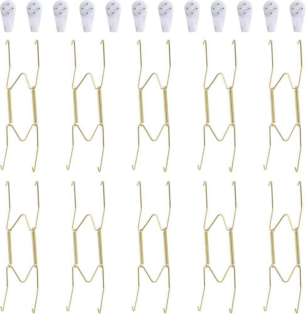 Fasunry 10 Pack Plate Hangers, 8 Inch Wall Plate Hangers and 12 Pack Wall Hooks, Compatible 7.5 t... | Amazon (US)