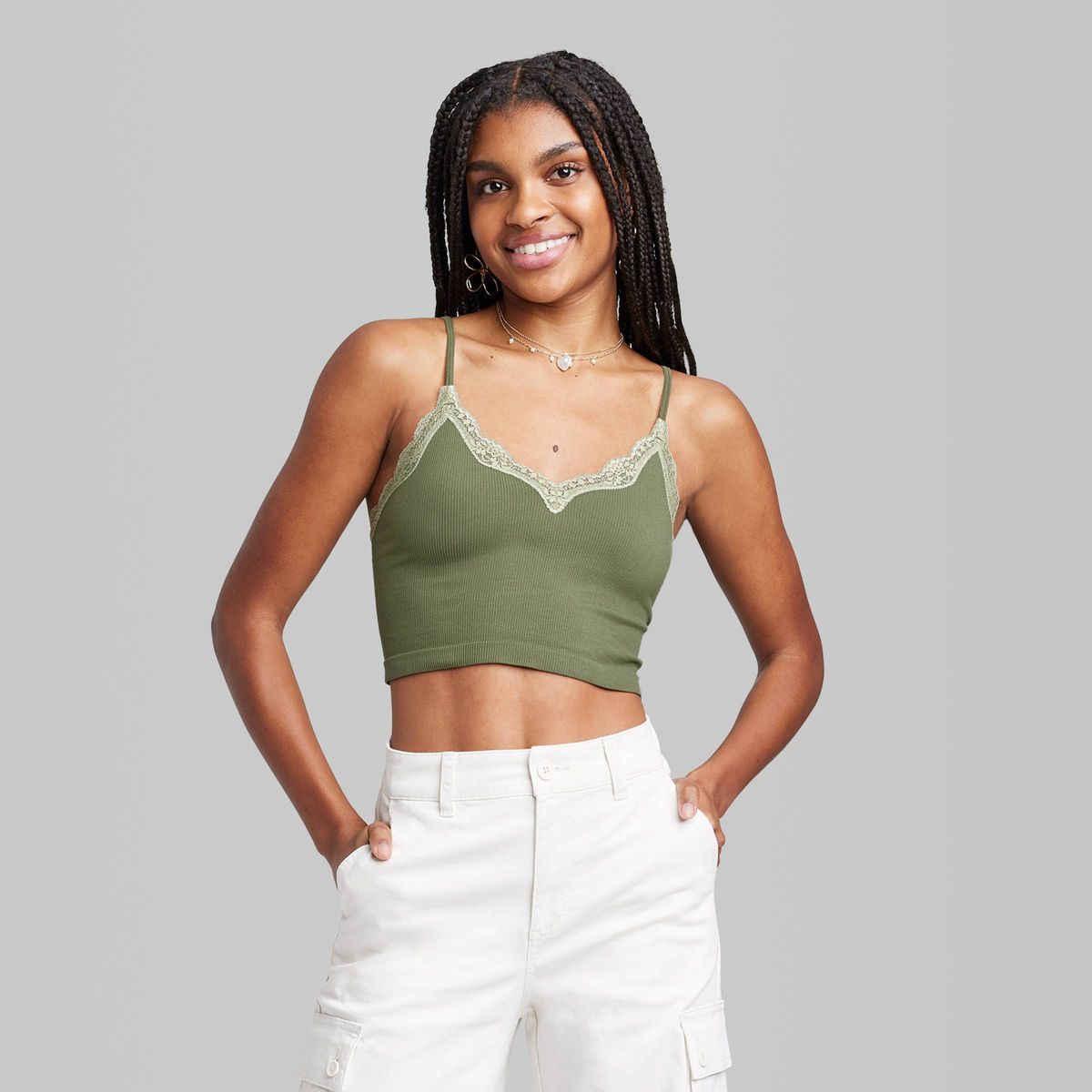 Women's Lace Trim Seamless Tank Top - Wild Fable™ | Target