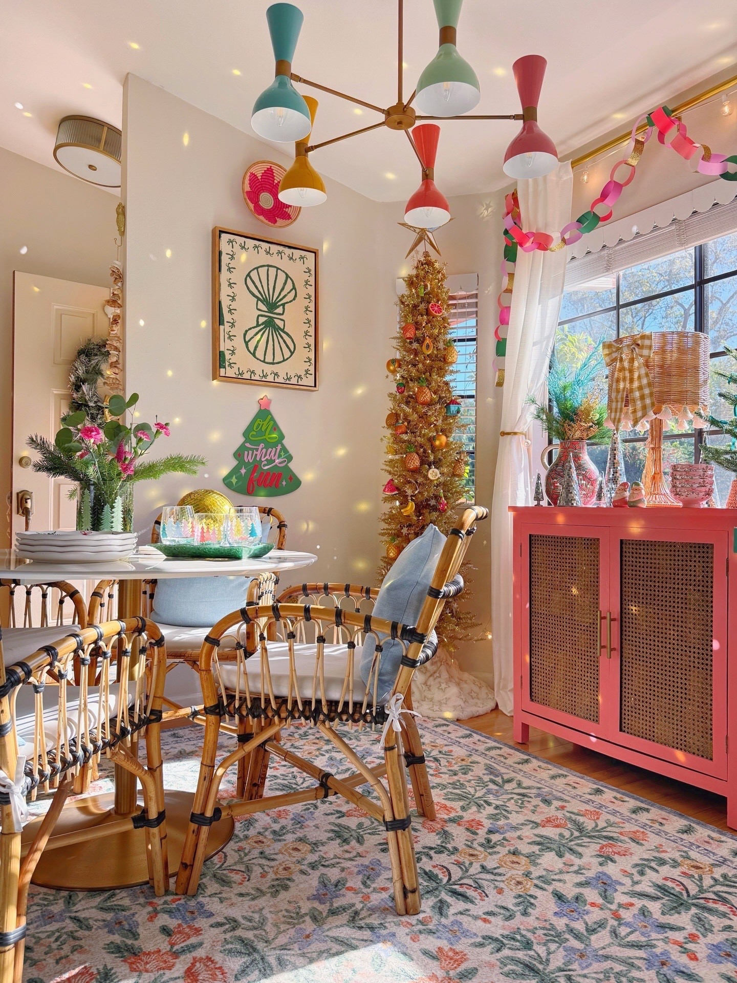 Colorful Christmas dining nook 

#LTKHome #LTKSeasonal #LTKHoliday