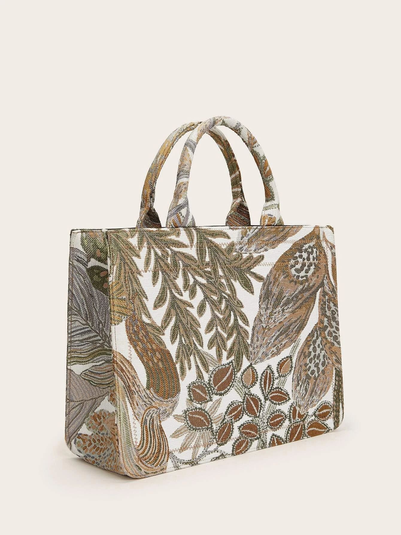 Leaf Print Tote Bag | SHEIN