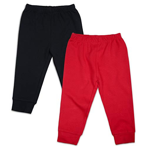 SOBOWO Baby Boys Pants Red Baby Pants Toddler Black Infant Toddler 18 Months Bottoms for Boys Girls Pack of 2 (12-18 Months, Black/Red) | Amazon (US)