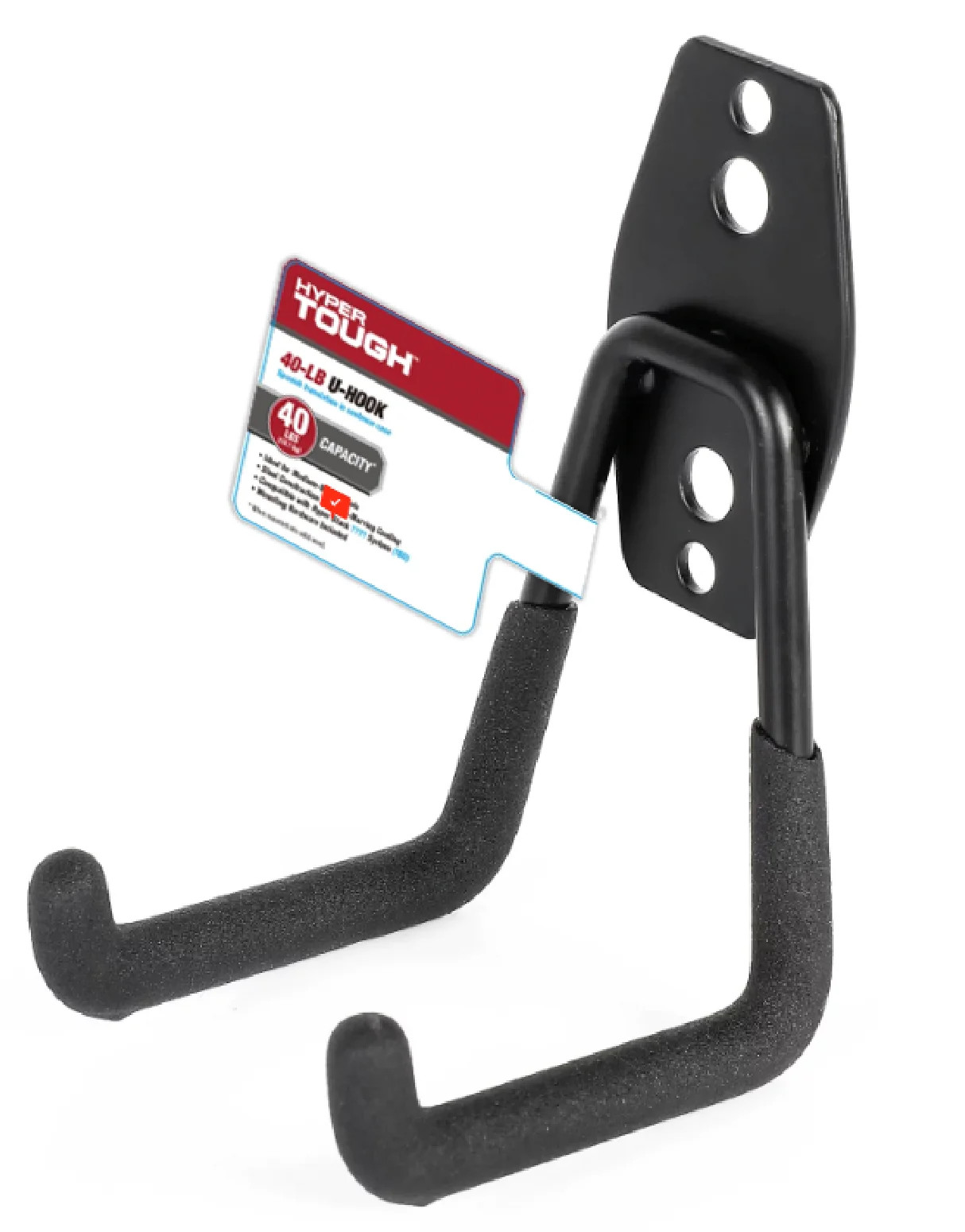 Hyper Tough Heavy Duty Wall Mount U-Hook, 40 lb. Capacity, Metal, 2.5" x 4.5" x 2.75" | Walmart (US)