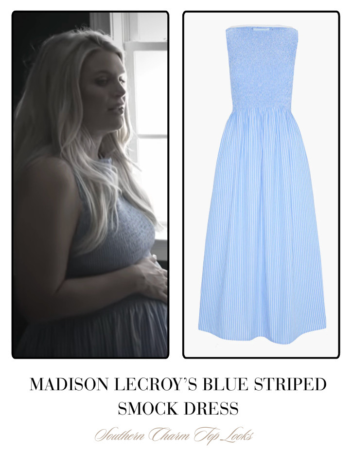 Madison LeCroy's Blue Striped Smock Dress  

 