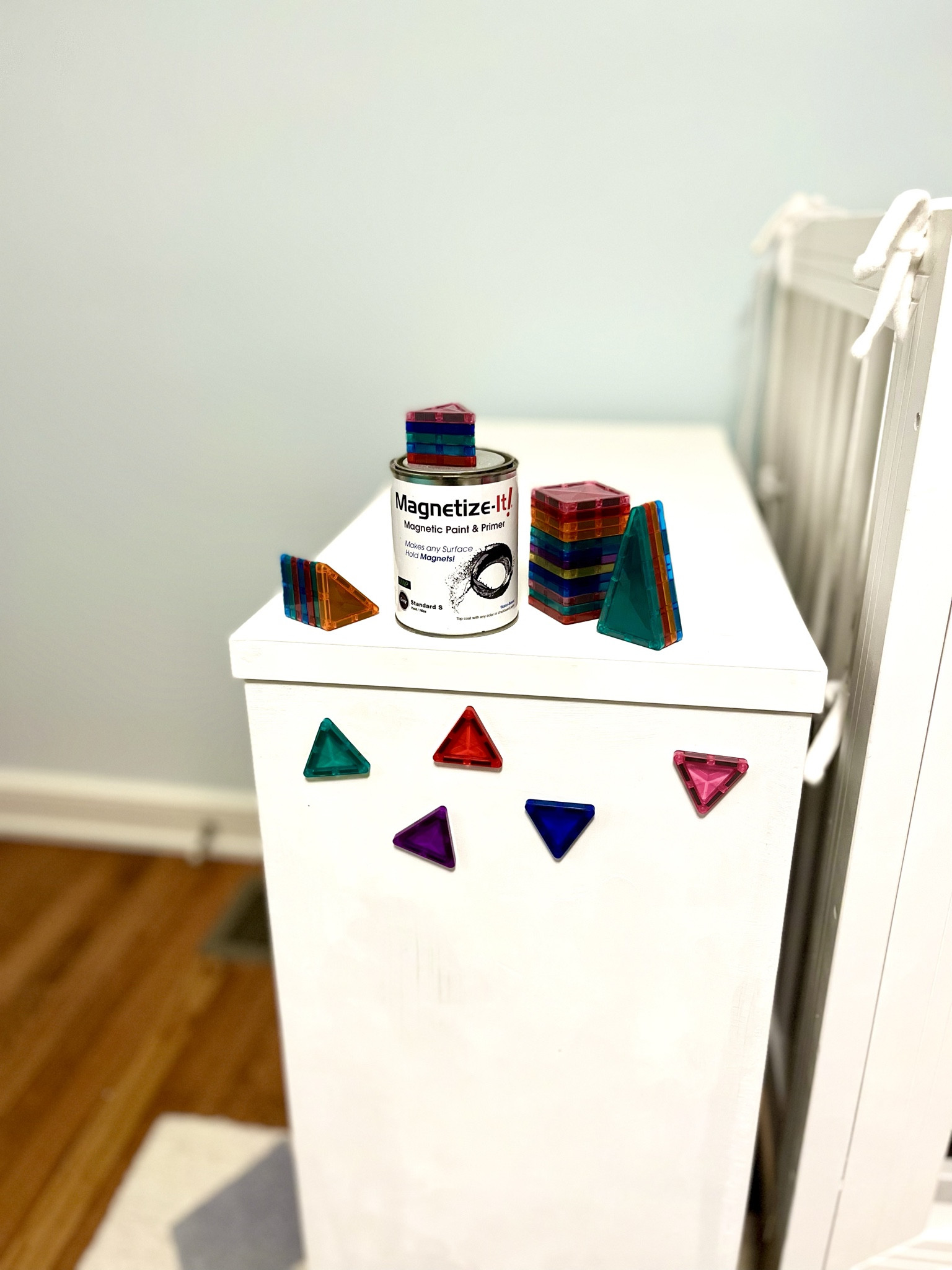 I added some magnet paint to our kids bookcase to give them a new surface to put magnet tiles on. It worked pretty good! Requires 4-6 coats of magnet paint, and extremely light sanding in between. Definitely a fun project with low stakes to try for littles! 

Nursery, maternity, toddler toys, baby toys, easy project, weekend project, furniture flip, paint materials, magnetic paint, found it on Amazon 



#LTKhome #LTKkids #LTKbaby