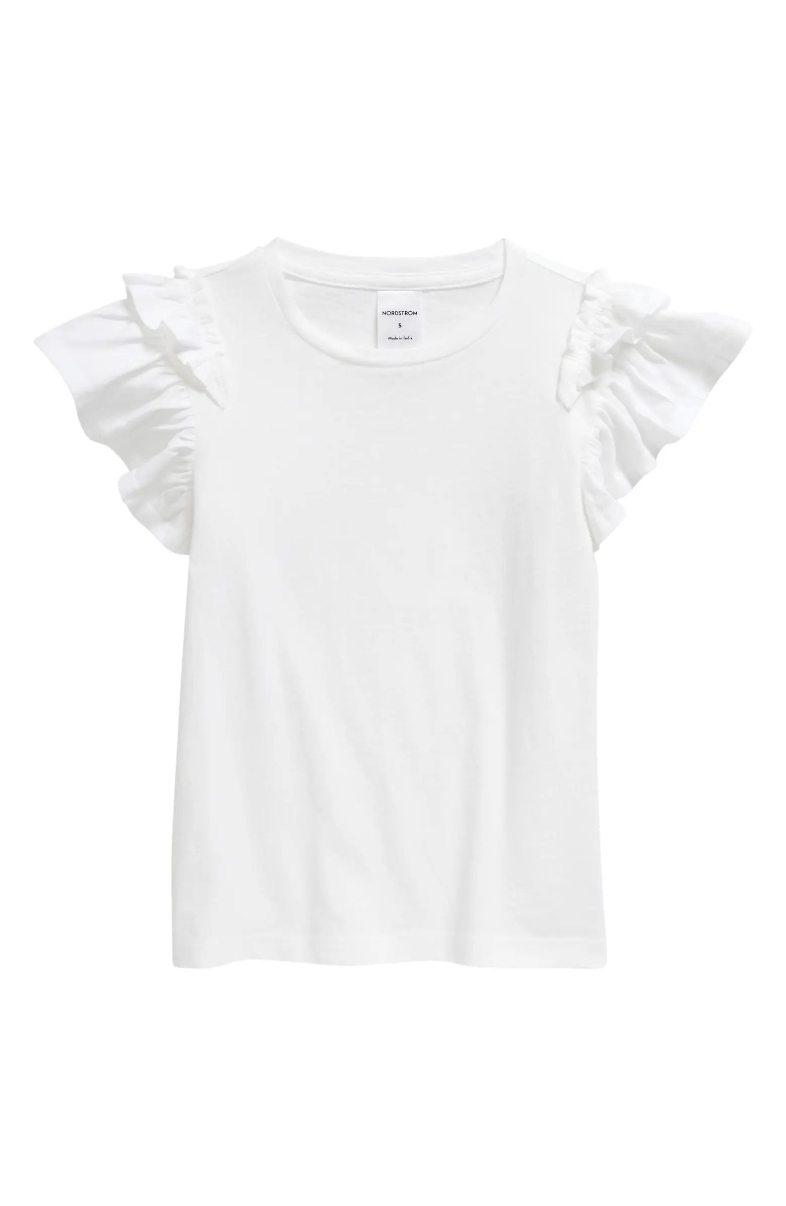 Kids' Flutter Sleeve Cotton T-Shirt | Nordstrom