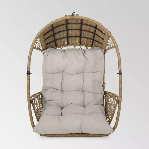 Malia Outdoor Wicker Hanging Chair (Stand Not Included) - Christopher Knight Home | Target