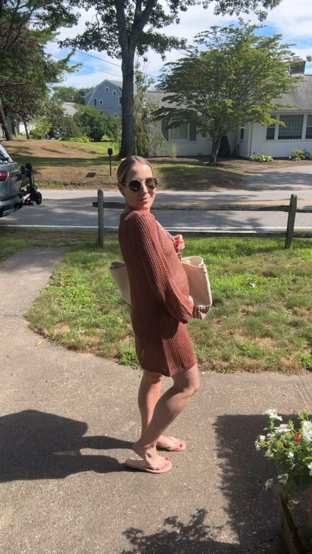 Beach outfit of the day! We took the kids to see my bestie from college and her family and kids, who were staying close to us! Such a fun day! 

This bathing suit is incredible quality, it’s not maternity but it has tummy control ruching and a cute bangle detail in the middle. I sized up to a medium and it fit my 25 week bump perfectly!

I have also owned this coverup for a few years and it’s so cute and chic! And very comfortable! Loving the brown vibes with this look 🤎🤎🤎 

Maternity outfit 
Pregnant 
Bathing suit
Mom ootd 
Mom to be 
Bumping

#LTKgrwm #LTKootd #LTKBump