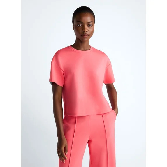 Scoop Women's and Women's Plus Scubaknit Tee with Short Sleeves, Sizes XS-4X | Walmart (US)