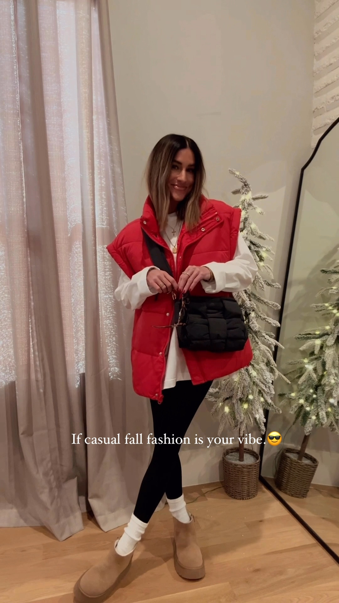 Casual fall fashion 🤌🏼🤎 both colors of my vest are on SALE today, and so is my initial necklace! 💃 wearing a small in the vest and long sleeve. This would also be cute with jeans! 

#LTKSaleAlert #LTKFindsUnder50 #LTKStyleTip