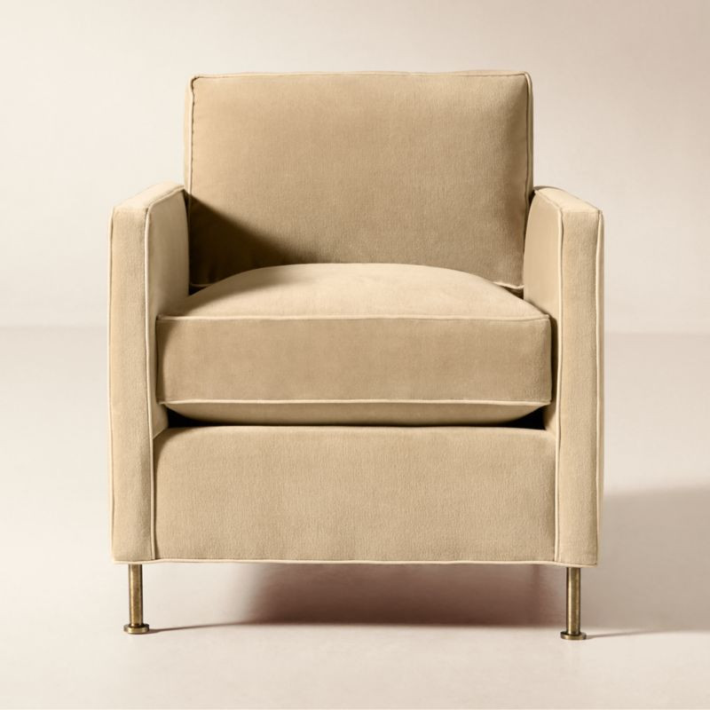 Brett Taupe Velvet Accent Chair + Reviews | CB2 | CB2