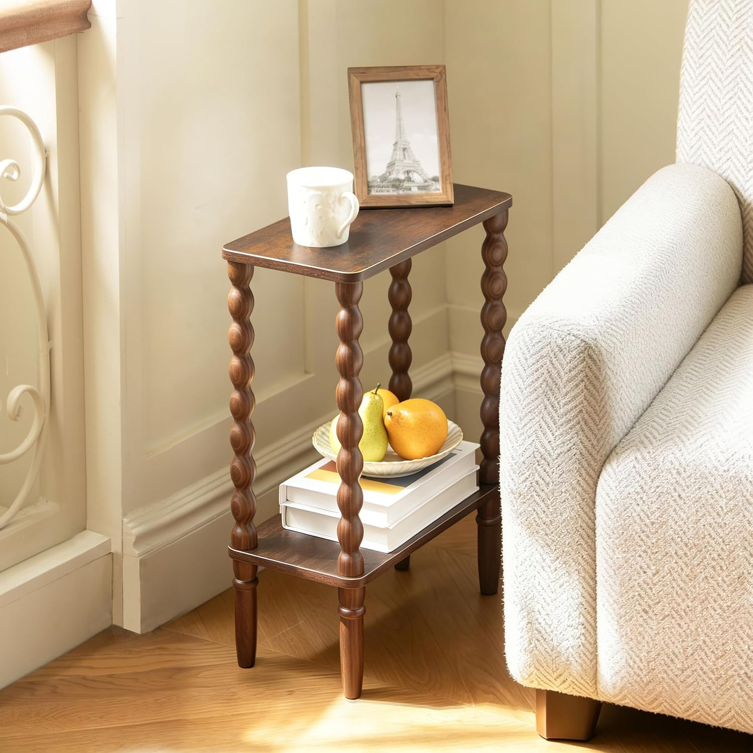 Small Narrow End Table, Narrow Side Table with Storage, Nightstand | Amazon (US)