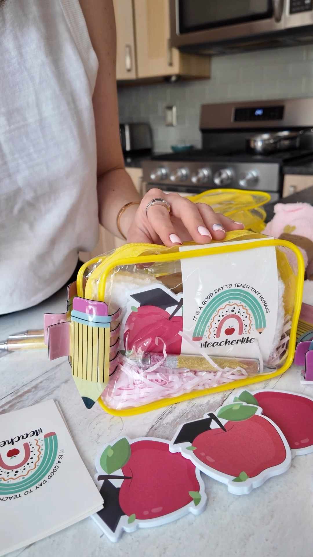 If you’ve got multiple teachers to appreciate… this is your sign ✨
No more running around for separate little gifts — this set comes ready for 4 teachers 💛

Each one includes a cute mix of essentials + a thank-you touch:
makeup bag, pen, notepad, cozy socks, hair clip & a card 🎁

And if you want to make it extra special… just add a gift card 💌
Simple, thoughtful, and time-saving — exactly how gifting should feel.


#LTKmomlife #LTKMothersDay #LTKSeasonal