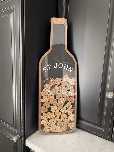 my guess “book” this wine bottle makes such a cute decor. I love this Etsy shop! small business / wedding / wedding guess book / bride / groom / bride to be 

#LTKfamily #LTKwedding #LTKhome