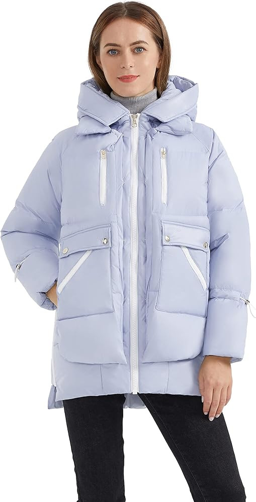 Amazon.com: Orolay Women's Thickened Winter Down Coat Windproof Puffer Jacket with 6 Pockets Gray... | Amazon (US)