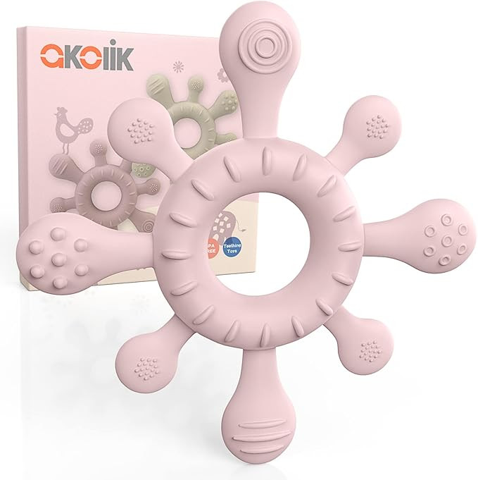 akolik Teething Toys for Babies, Baby Teethers Toy Teething Ring Silicone, Grasping Teething Toy,... | Amazon (CA)