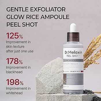 Dr.Melaxin body & face peel shot duo glow black rice peeling ampoule kojic acid & turmeric spray | Amazon (US)