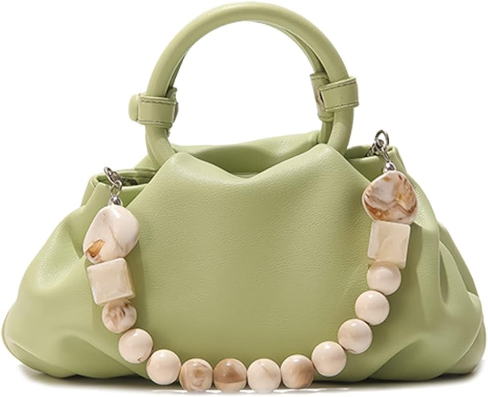 Women's Chain Pouch Bag，Cloud-Shaped Dumpling Clutch Purse， Ruched Chain Link Shoulder Handba... | Amazon (US)