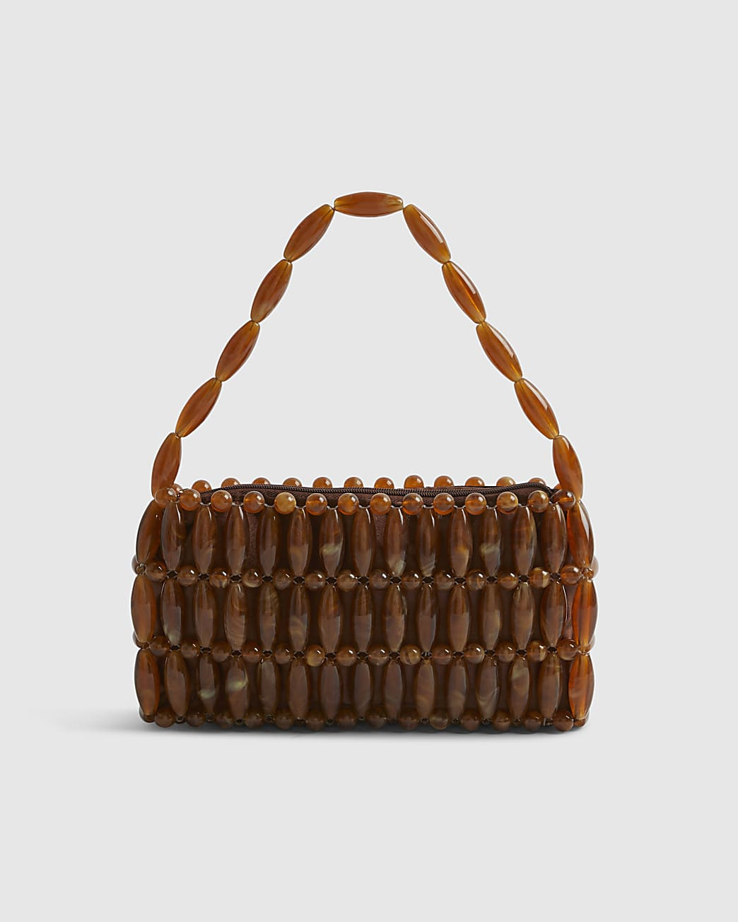 Brown Beaded Clutch Bag | River Island UK & IE