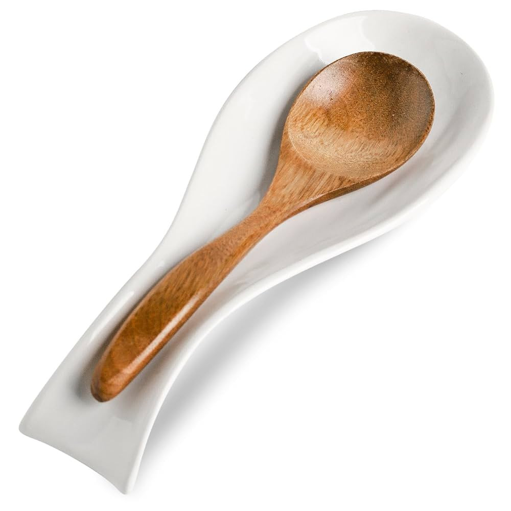 Ceramic Spoon Rest for Stove Top,Large 8.7 Inch Spoon Holder for Kitchen Counter,Porcelain Utensi... | Amazon (US)
