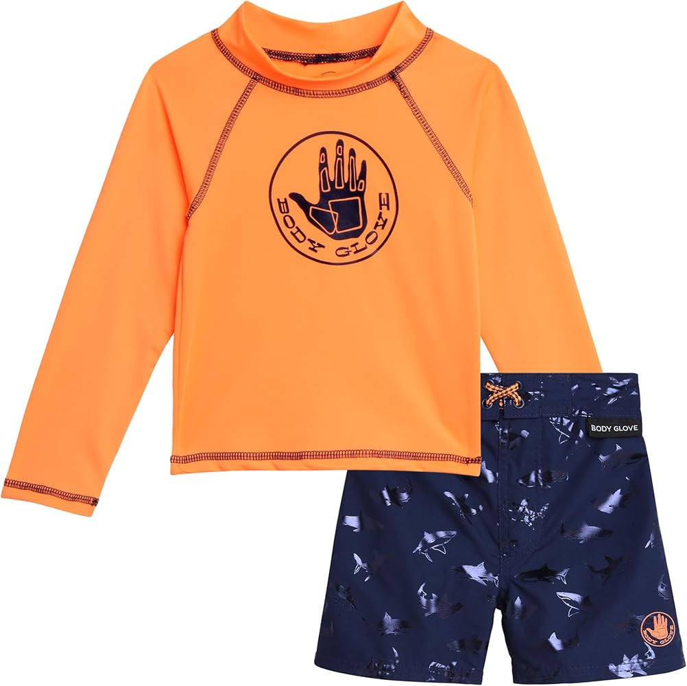 Body Glove Toddler Boys Swim Set - 2 Piece UPF 50+ Quick Dry Swim Trunks and Rash Guard for Boys ... | Amazon (US)