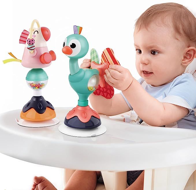 iPlay, iLearn Baby Rattles Set, Infant High Chair Toys W/Suction Cup, Grab N Spin, Interactive De... | Amazon (US)