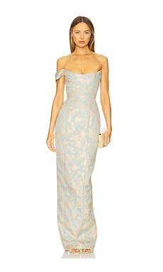 SAU LEE Jackson Dress in Blue & Green from Revolve.com | Revolve Clothing (Global)