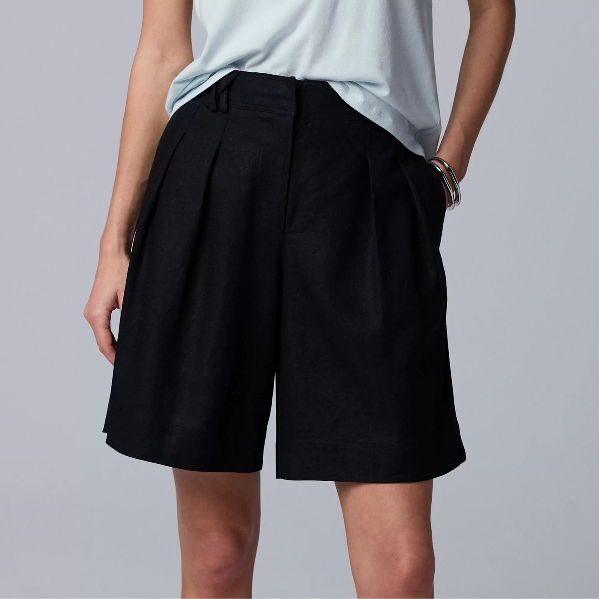 Women's Simply Vera Vera Wang Woven Belt Loop Shorts | Kohl's