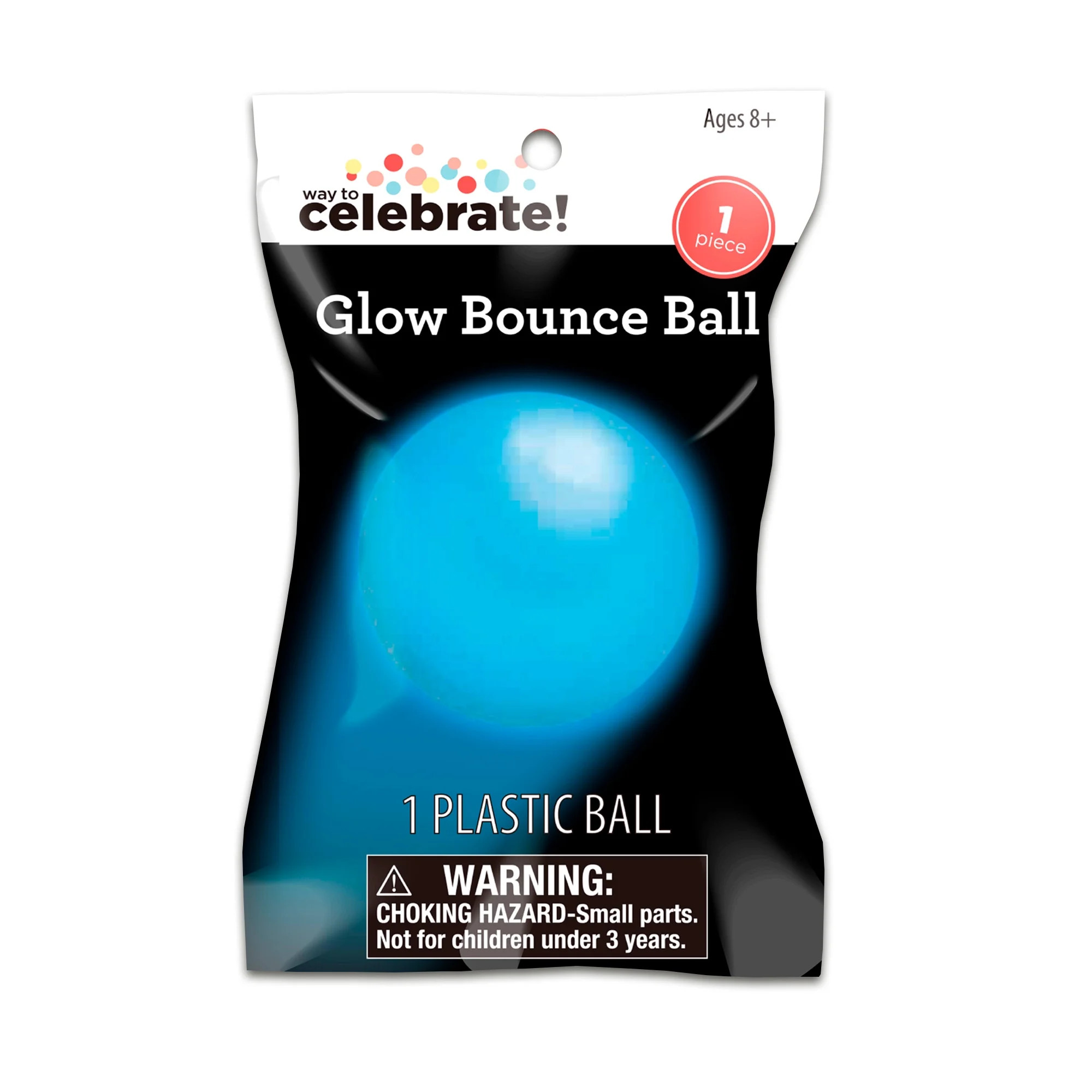 Way to Celebrate! 1ct Party Favors Glow Bounce Ball, Blue | Walmart (US)