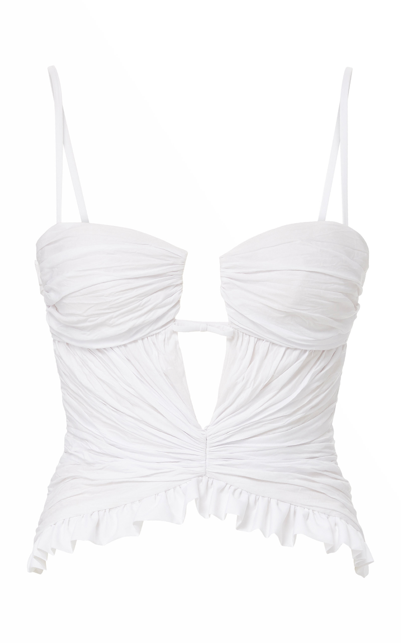 Shirred Cotton Poplin Peplum Top | Moda Operandi (Global)