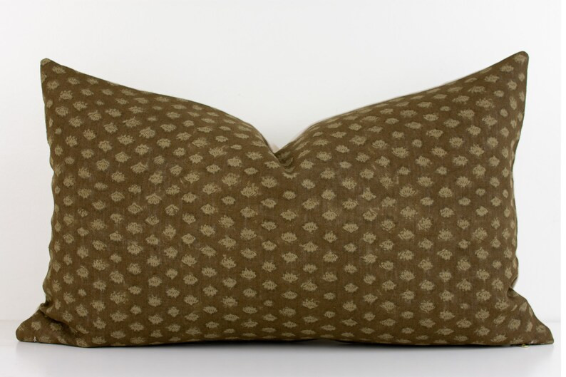 Indian Block Print Pillow Cover - Ochre Blossom | Etsy (US)