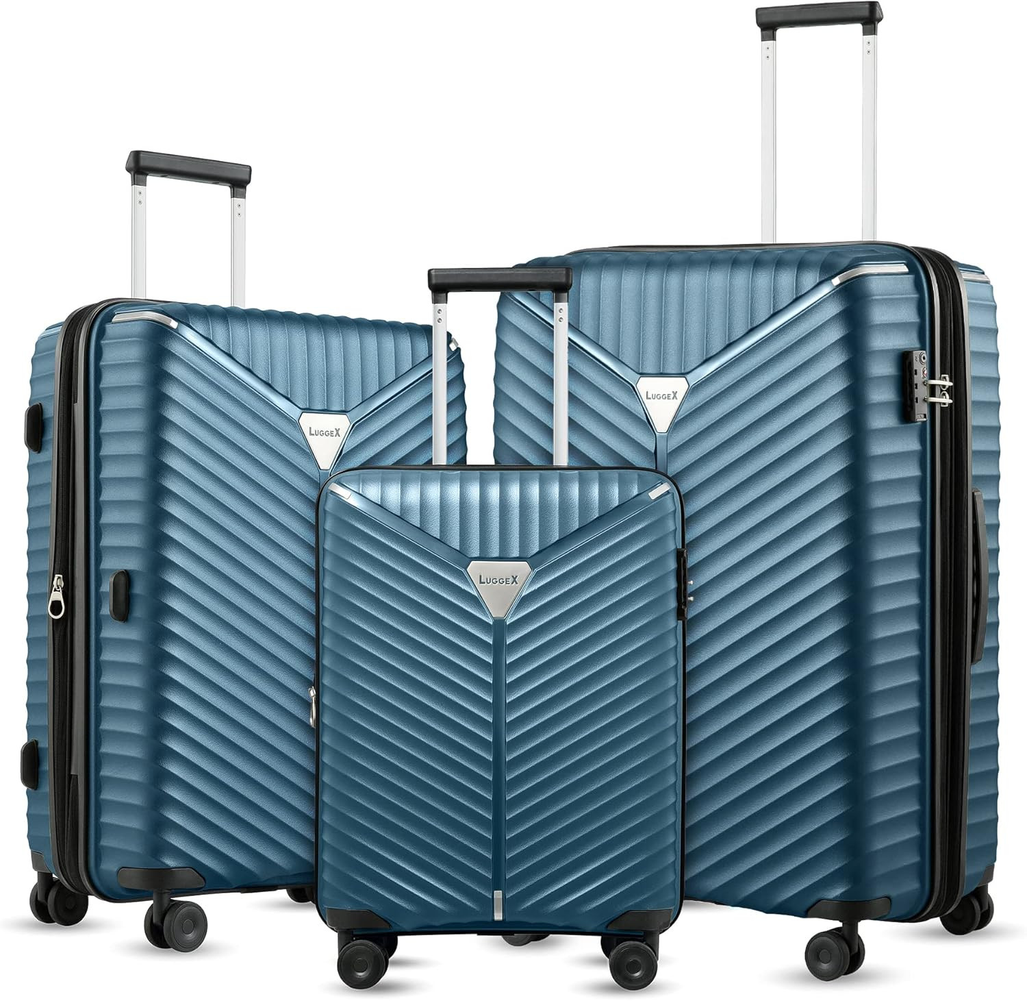 LUGGEX Expandable Luggage Sets of 3 with Double Spinner Wheels, Indestructible PP Material Hard Shel | Amazon (US)