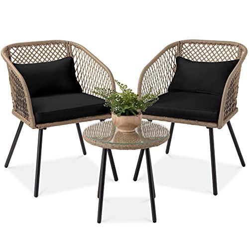 Best Choice Products 3-Piece Outdoor Wicker Bistro Set, Patio Dining Conversation Furniture for B... | Amazon (US)