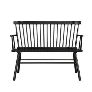 Transitional Style Black Curved Design Spindle Back Bench with Splayed Legs 48 in. L x 19 in.W x 36 in.H | The Home Depot