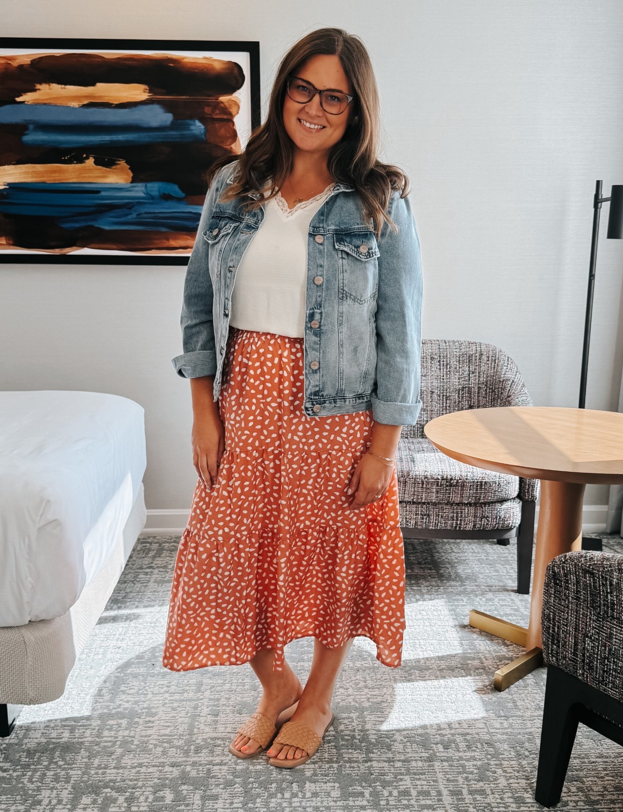 The perfect summer or early fall date night outfit! 

This midi skirt and denim jacket combo were great for an evening work outing as well! 

My stats:
Height - 5’ 7”
Weight - 205 lb 

Wearing the following sizes:
Jacket - L
Top - L
Skirt - XL

#LTKPlusSize #LTKMidsize #LTKWorkwear
