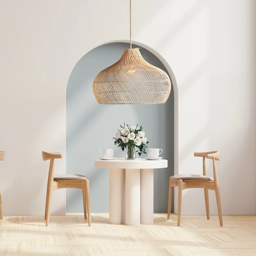 Kloe Rattan Pendant Light - Bamboo Pendant Light, Boho Lamp, Rattan Furniture, Patio Pendant Ligh... | Etsy (US)