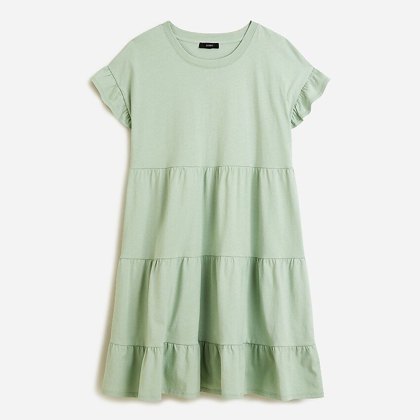 Tiered dress in broken-in jersey | J.Crew US