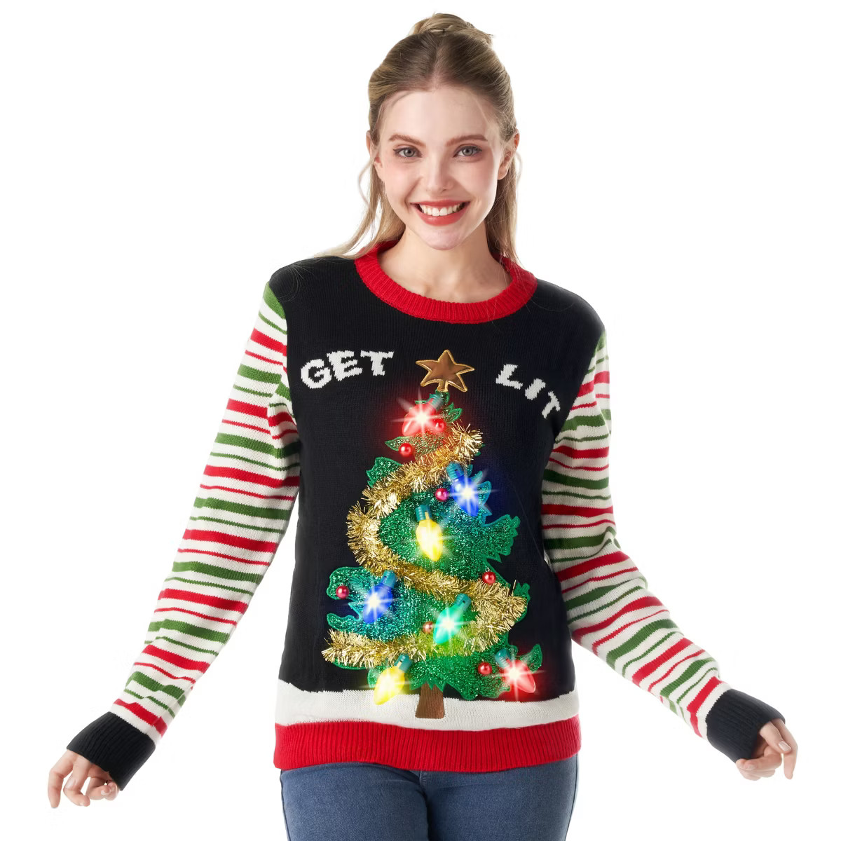 Joyfy Christmas Sweaters for Women, Christmas Ugly Sweater, LED Light Up Christmas Tree Pullover ... | Target