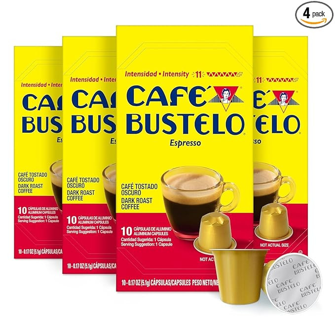 Café Bustelo Aluminum Espresso Capsules, Dark Roast Coffee, Nespresso Original Line Compatible, ... | Amazon (US)