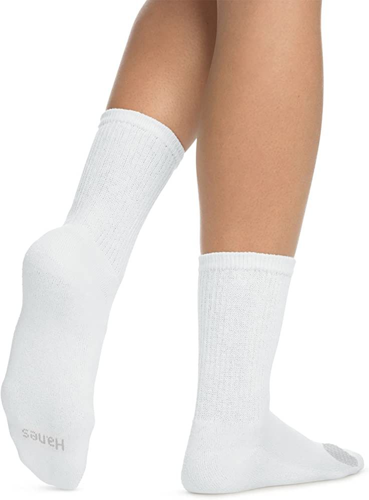 Hanes Women's 6-Pair Plush Comfort Toe Seam Crew Socks | Amazon (US)