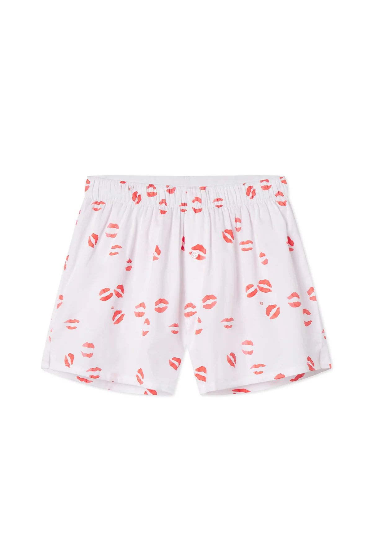 Men's Poplin Boxer in Kisses | LAKE Pajamas