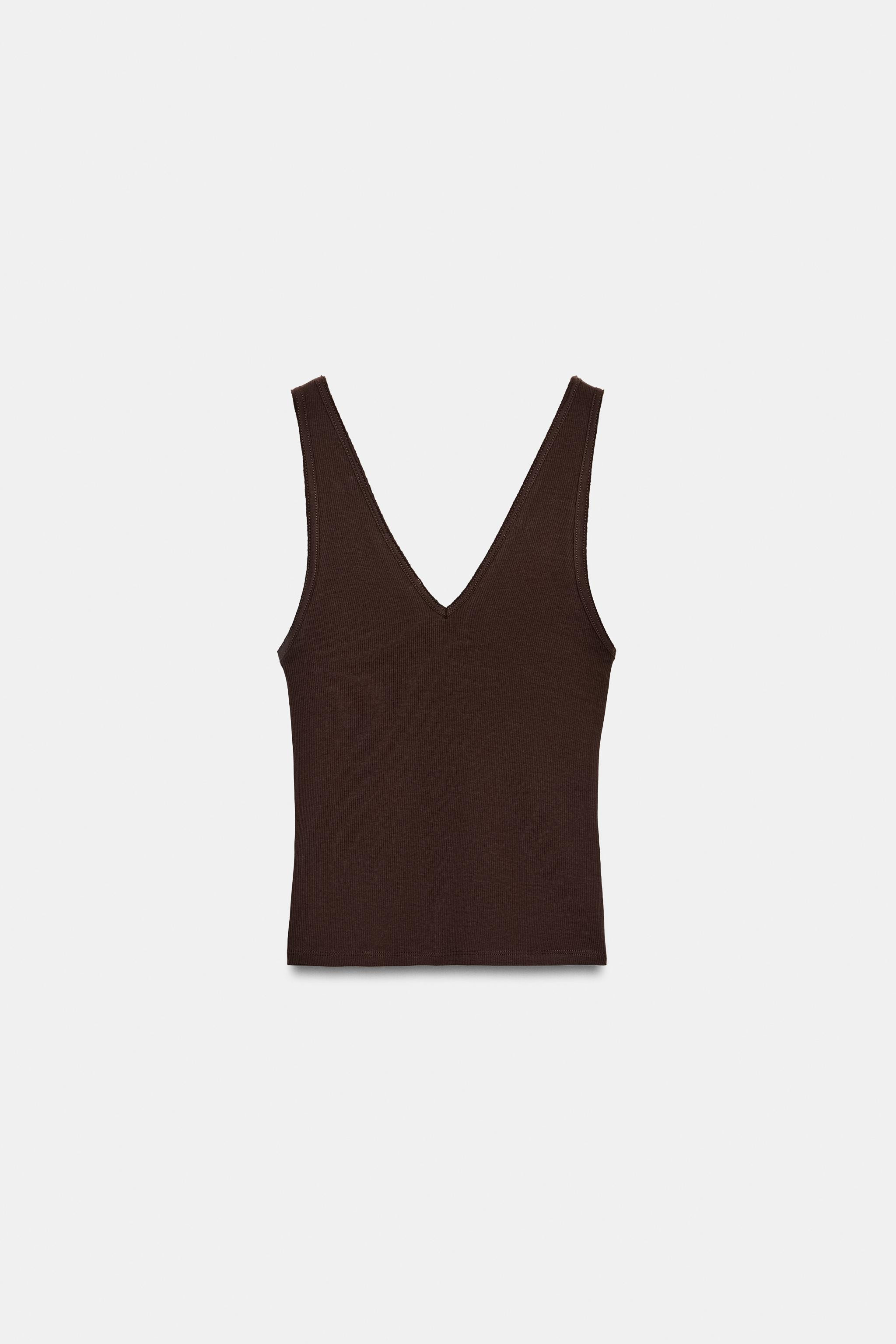 RIB V-NECK TOP | Zara US