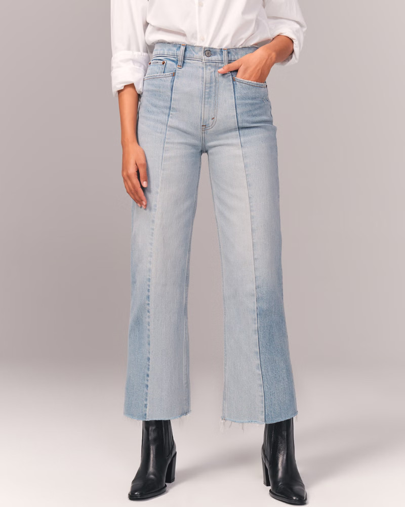 Ultra High Rise Cropped Wide Leg Jeans | Abercrombie & Fitch (US)