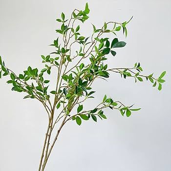 Simulation Green Watercress Leaf, Artificial Eucalytus Green Branches Cloth Ficus Longiflora, Han... | Amazon (US)