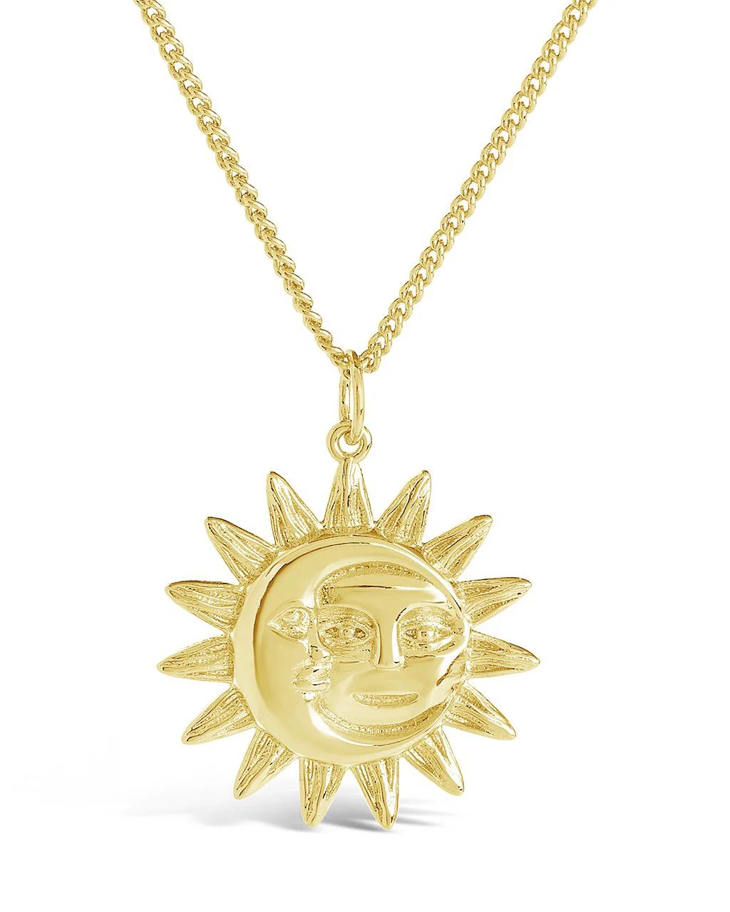 Moon & Sun Face Pendant Necklace | Sterling Forever