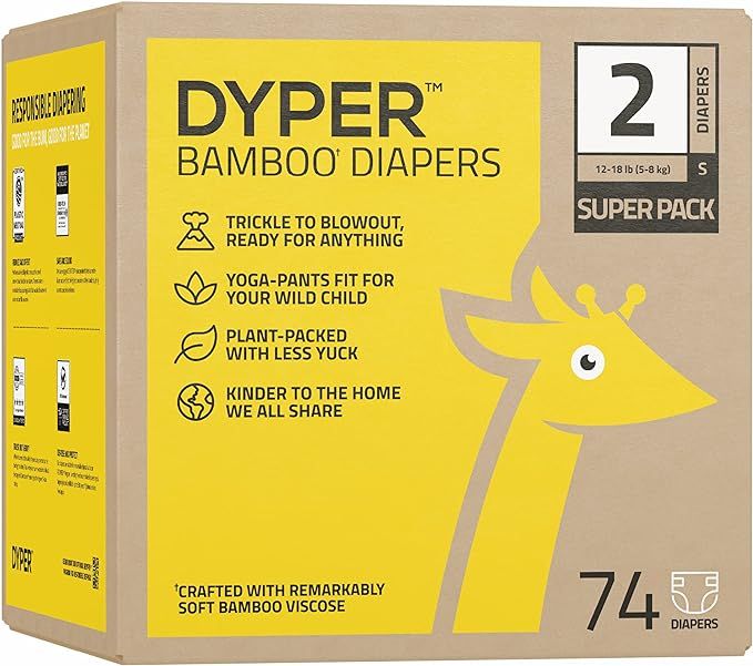 DYPER Bamboo Baby Diapers Size 2 | Natural Honest Ingredients | Cloth Alternative | Day & Overnig... | Amazon (US)